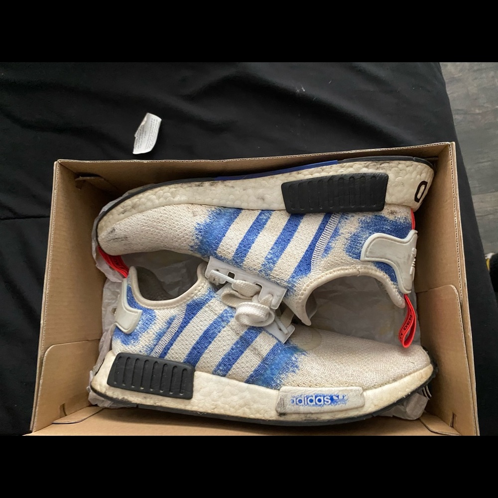 Mildly used limited edition NMD R1 Stencil blue